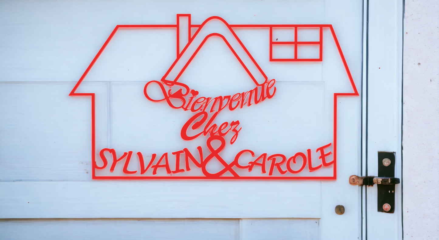 Panneau Décoration de Porte 3D Bienvenue chez vous