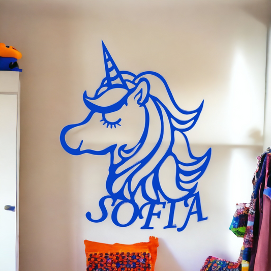Décoration Murale Enfant Personnalisée prénom Licorne 3D