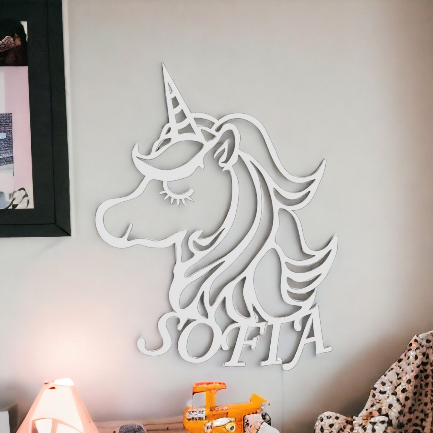 Décoration Murale Enfant Personnalisée prénom Licorne 3D