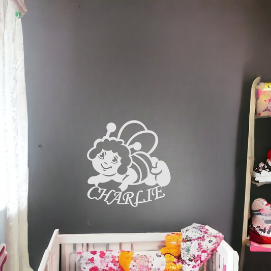 Décoration Murale pour Enfant Personnalisée avec Prénom et Abeille