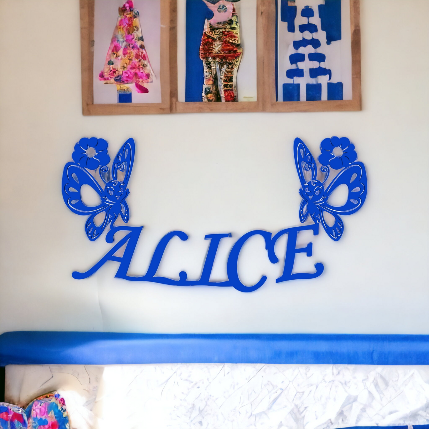 Décoration Murale Personnalisée en 3D avec Prénom et Papillons