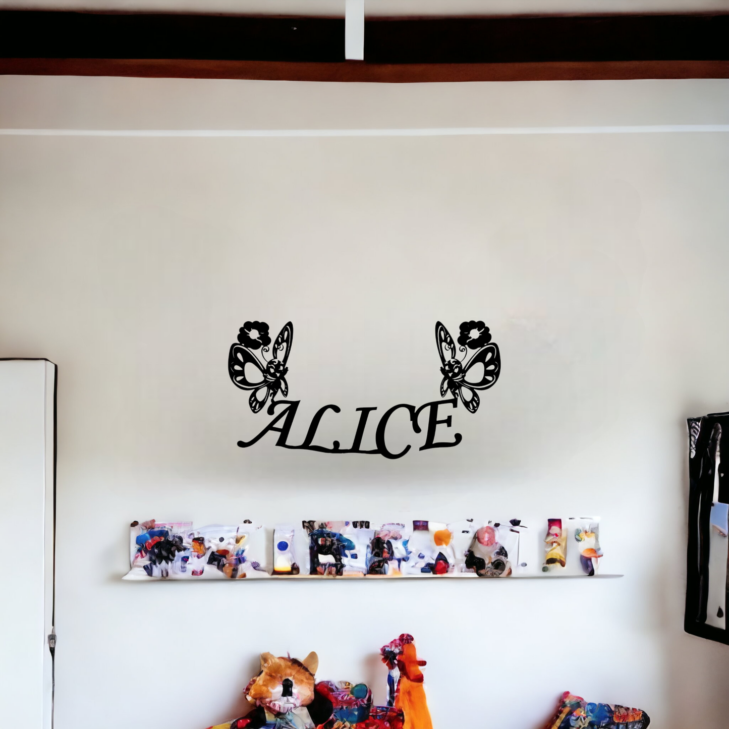 Décoration Murale Personnalisée en 3D avec Prénom et Papillons
