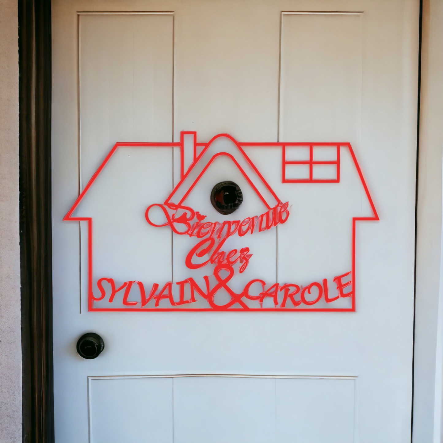 Panneau Décoration de Porte 3D Bienvenue chez vous