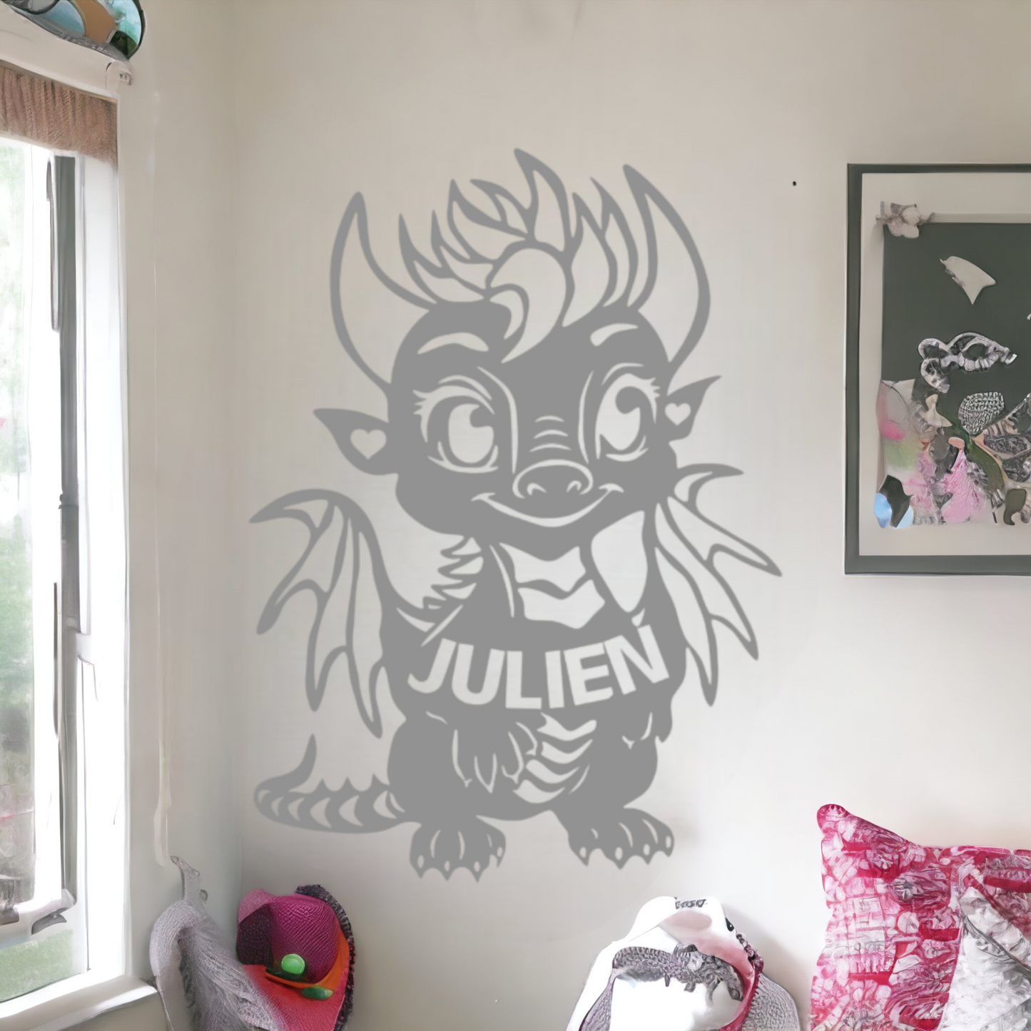 Décoration Murale Enfant Dragon Personnalisée prénom
