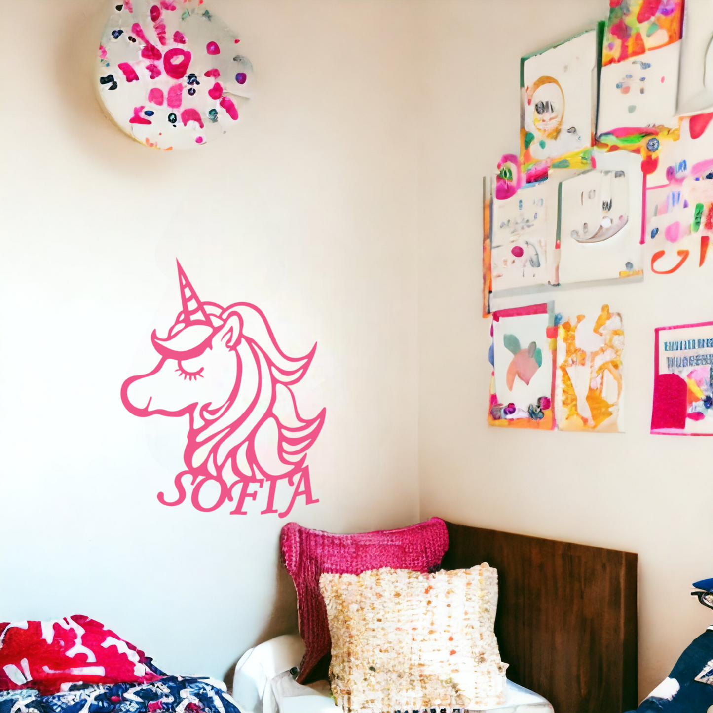 Décoration Murale Enfant Personnalisée prénom Licorne 3D