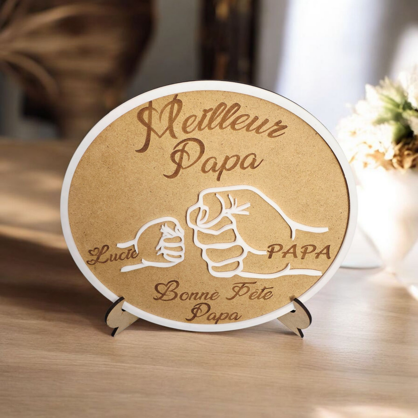 Cadeau papa avec des mains 3D
