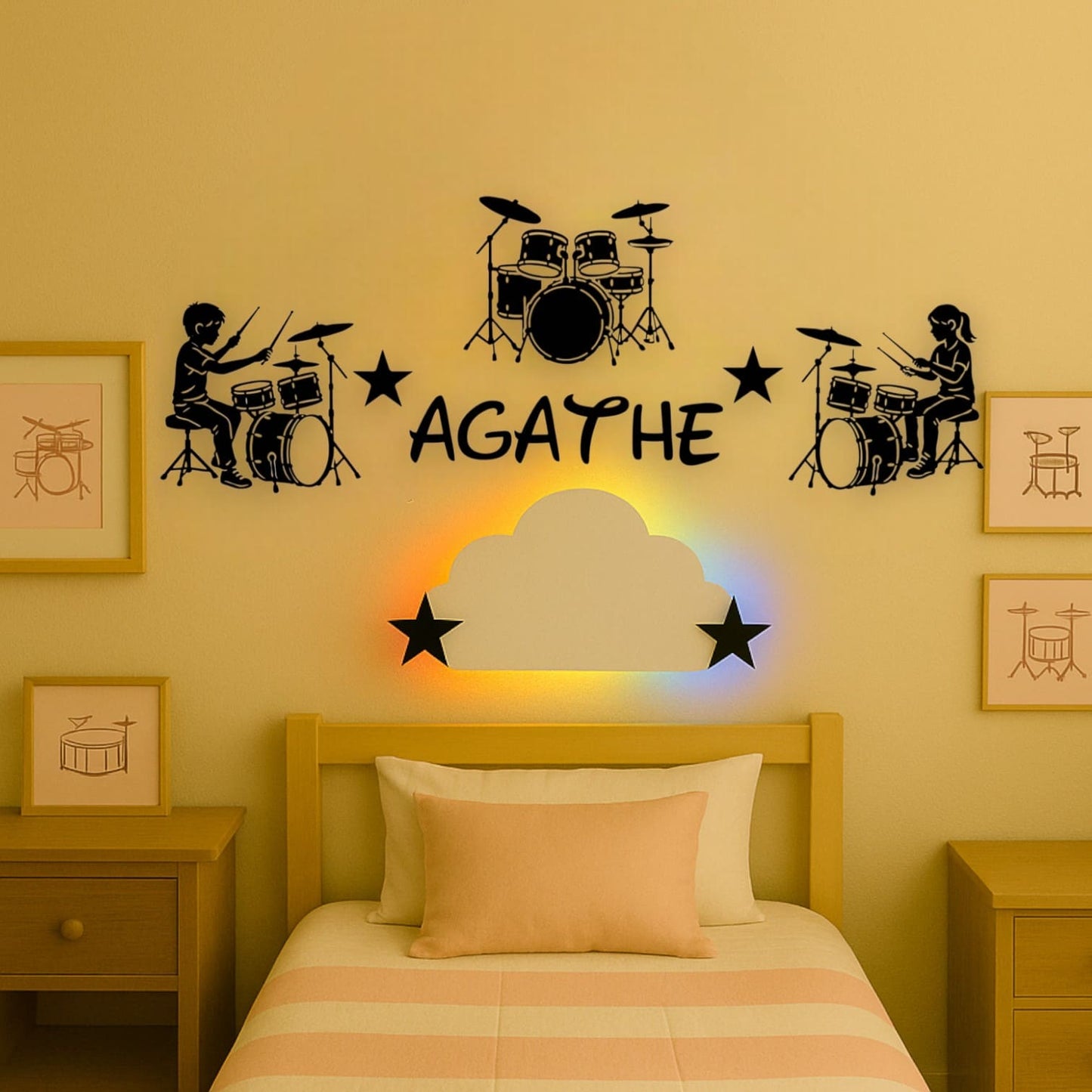 Décoration Murale Batterie avec Prénom