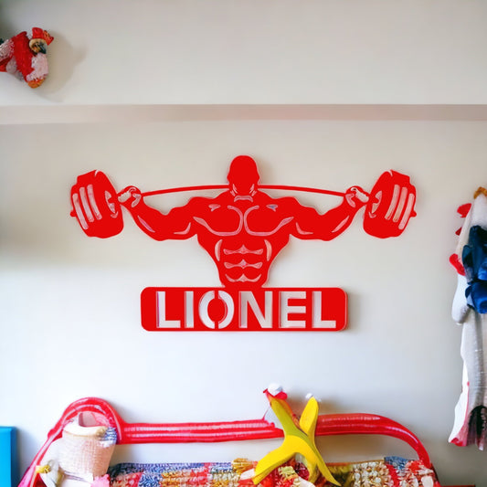 Décoration murale Bodybuilder Personnalisé avec Prénom