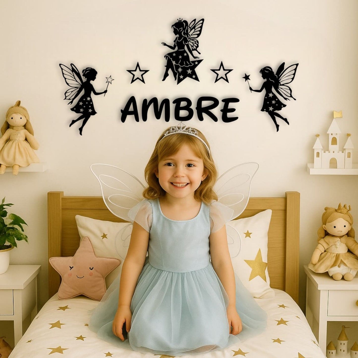 Décoration murale personnalisée Fées et étoiles