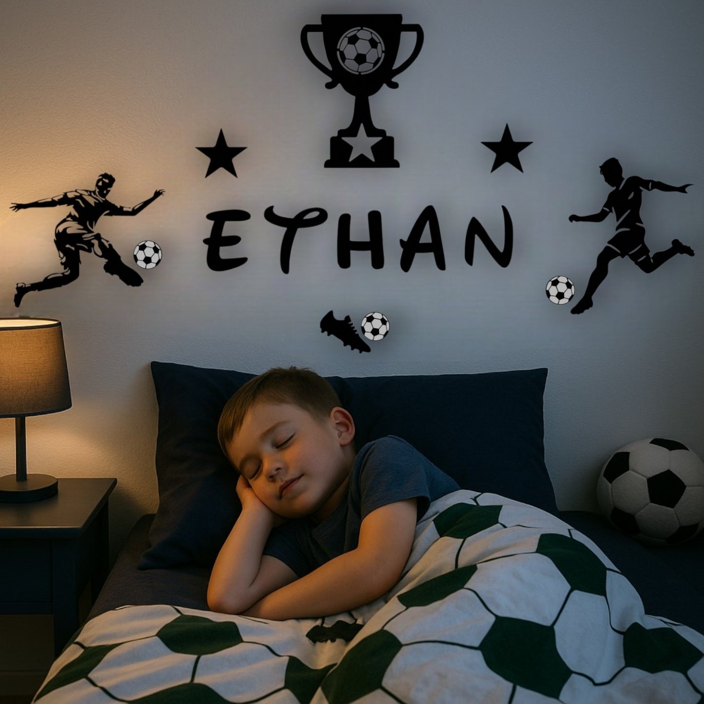 Décoration murale foot enfant personnalisée avec prénom