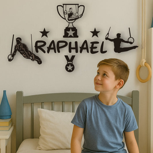 Décoration murale gymnastique enfant personnalisée avec prénom