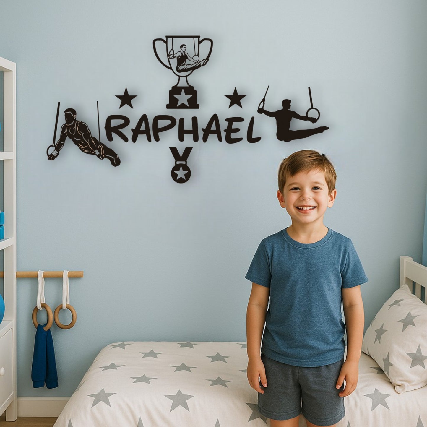 Décoration murale gymnastique enfant personnalisée avec prénom