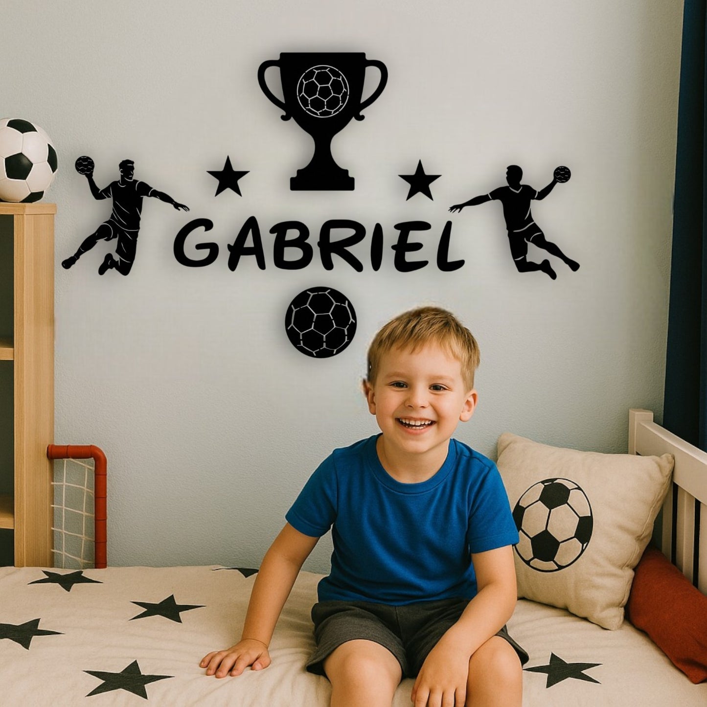 Décoration chambre enfant handball personnalisée avec prénom