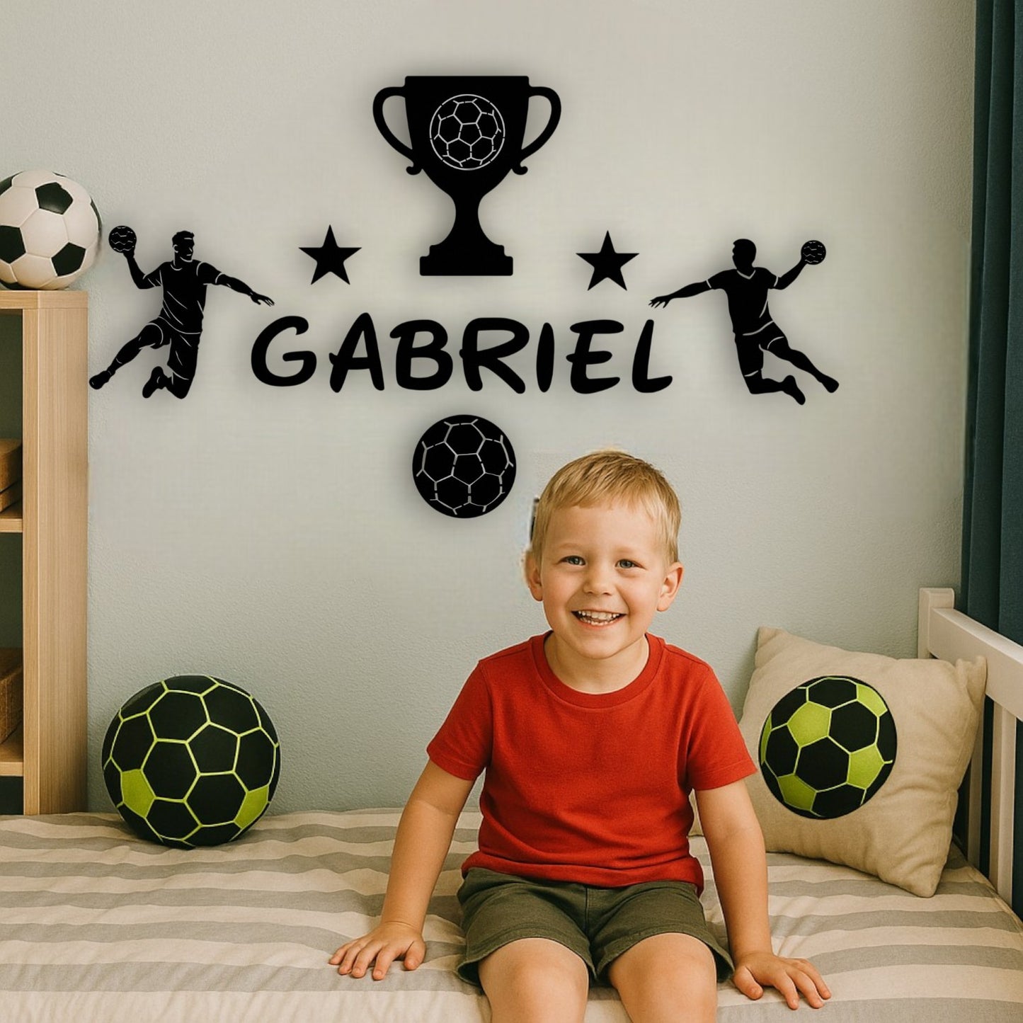 Décoration chambre enfant handball personnalisée avec prénom