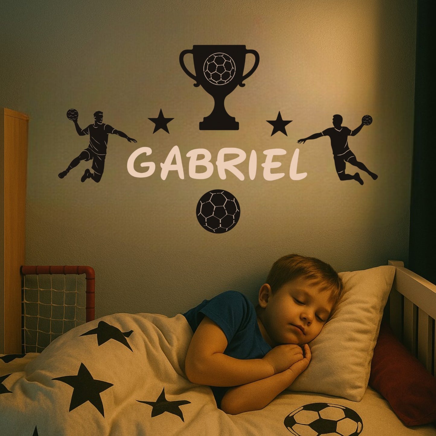 Décoration chambre enfant handball personnalisée avec prénom
