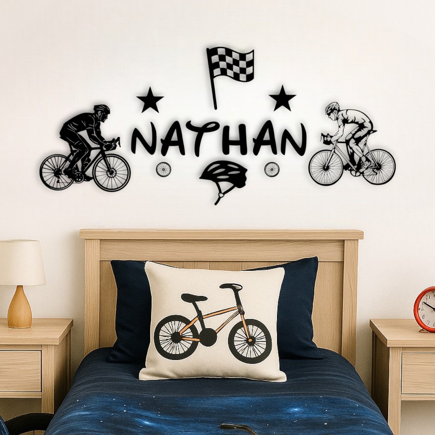 Décoration murale vélo personnalisée avec prénom