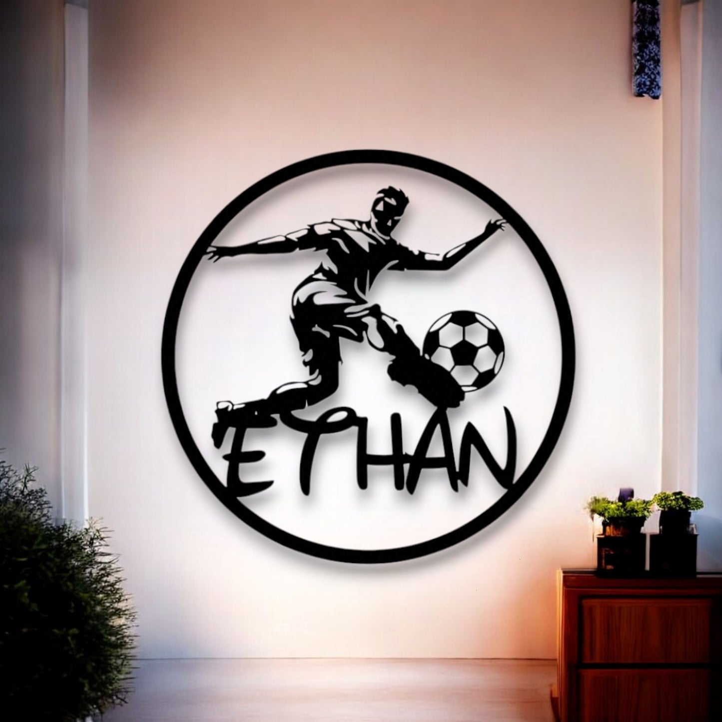 Décoration chambre enfant Personnalisée Footballeur