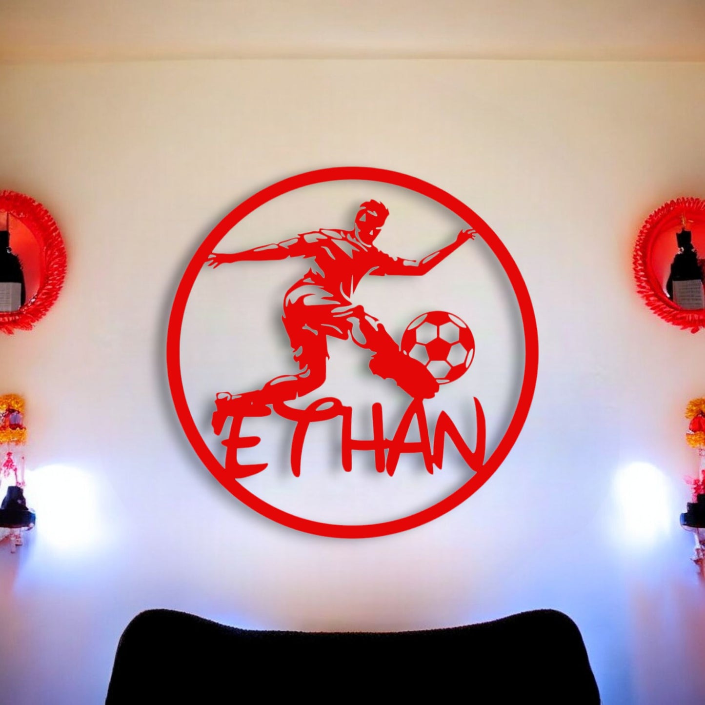 Décoration chambre enfant Personnalisée Footballeur