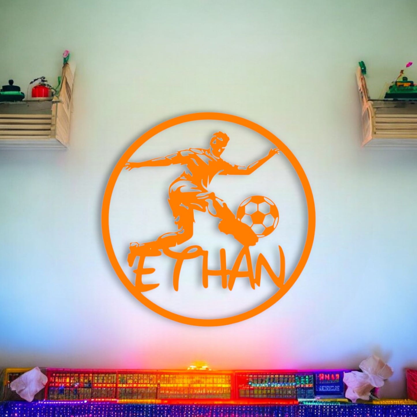 Décoration chambre enfant Personnalisée Footballeur