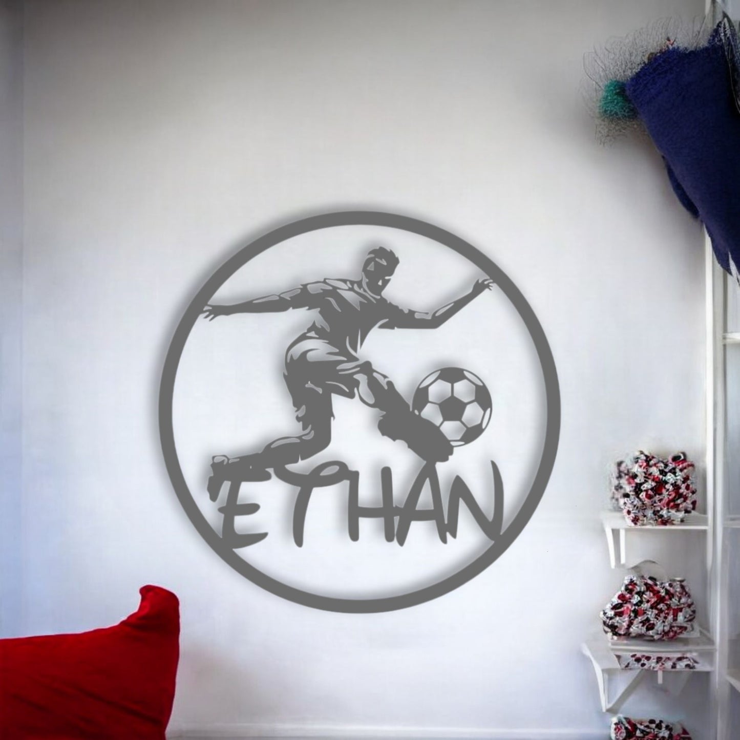 Décoration chambre enfant Personnalisée Footballeur