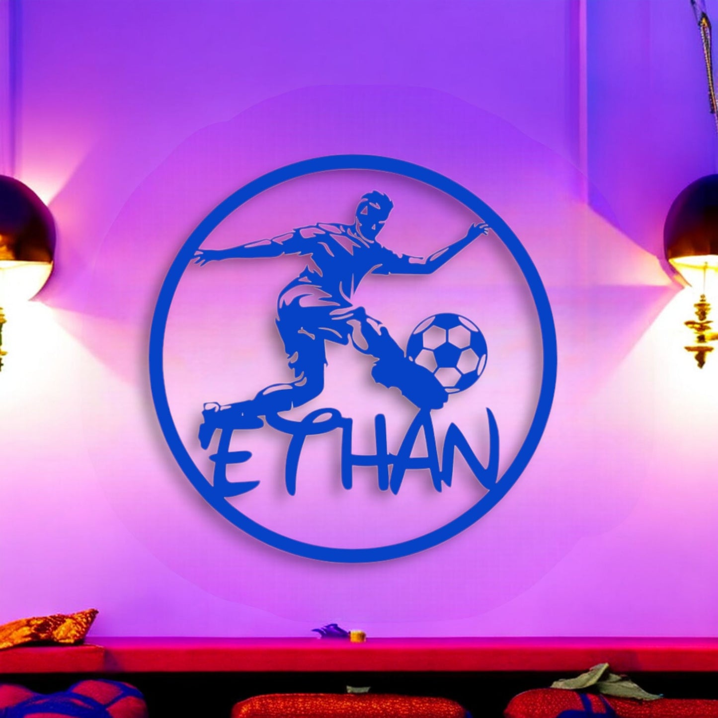 Décoration chambre enfant Personnalisée Footballeur