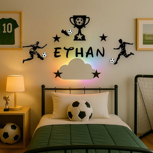 Décoration murale foot enfant personnalisée avec prénom