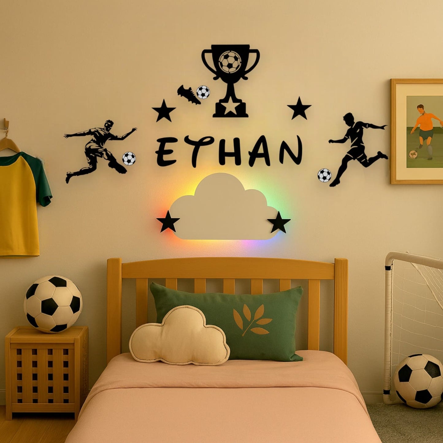 Décoration murale foot enfant personnalisée avec prénom