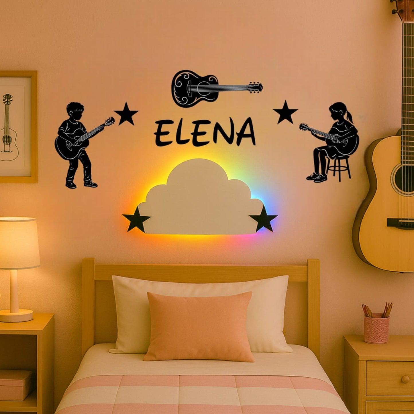 Décoration Murale Guitare avec Prénom