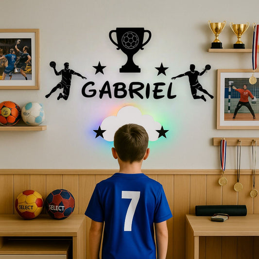 Décoration chambre enfant handball personnalisée avec prénom