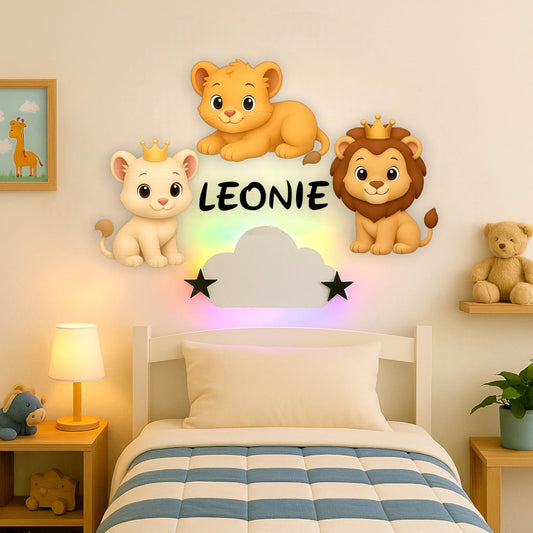 Décoration murale personnalisée Lion avec prénom