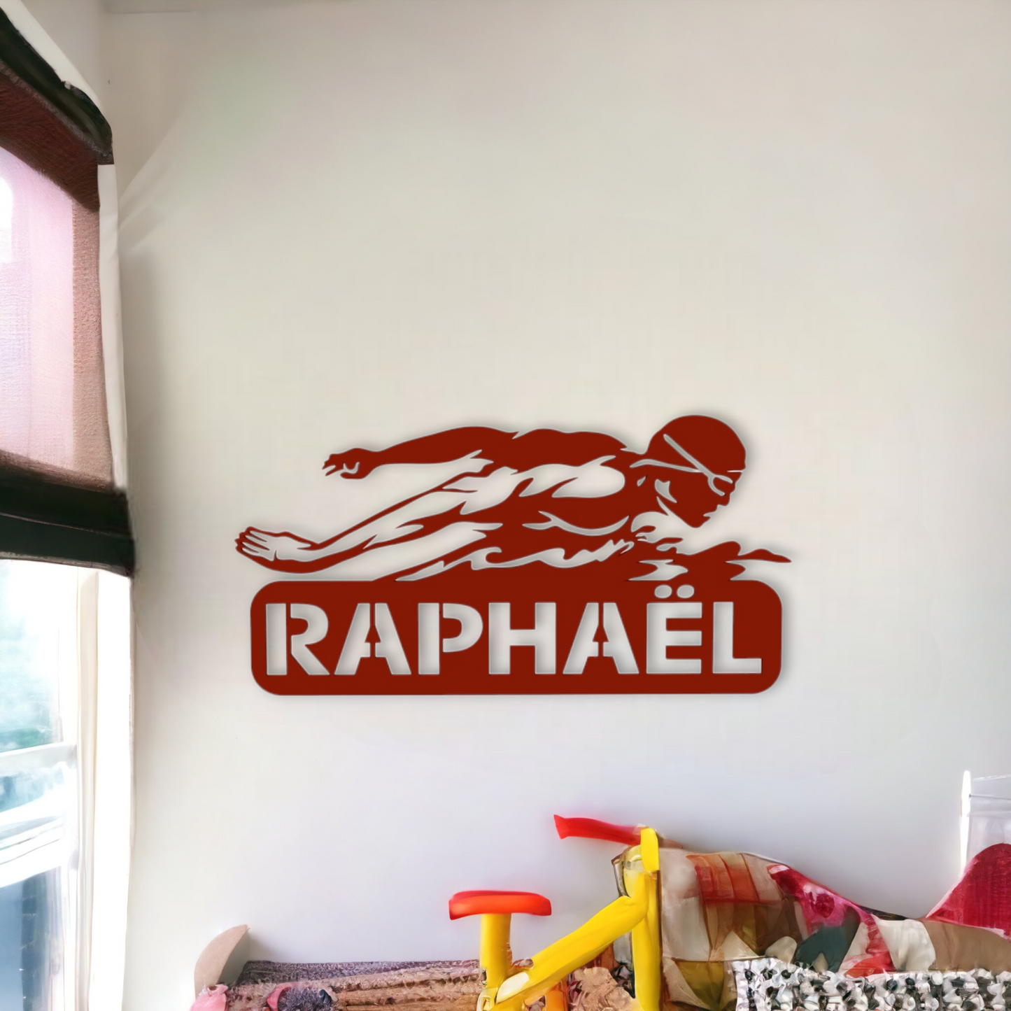 Décoration Murale Nageur Personnalisée