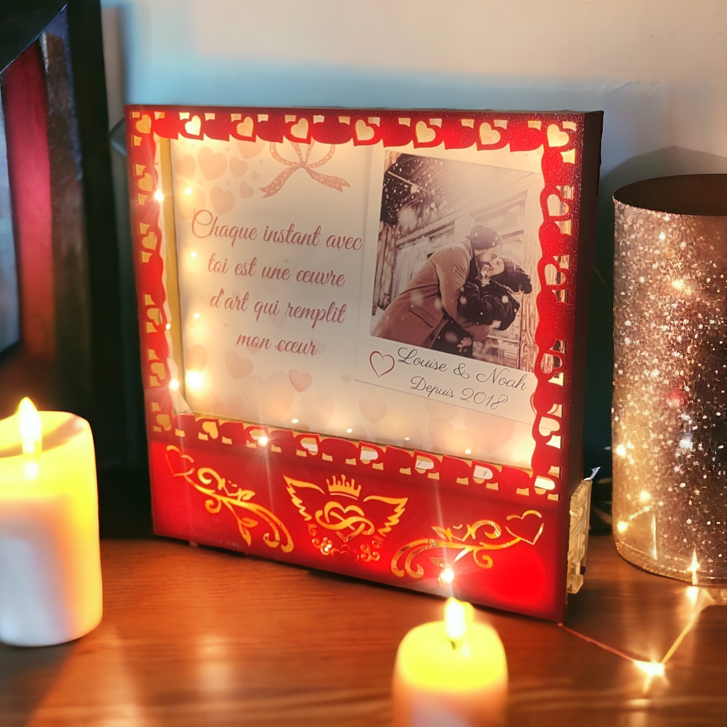 Cadre LED Romantique Personnalisé