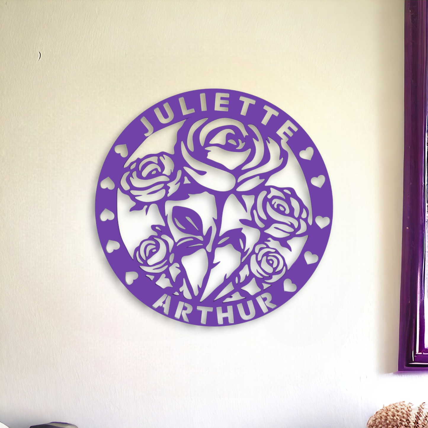 Décoration Murale Cercle avec Roses