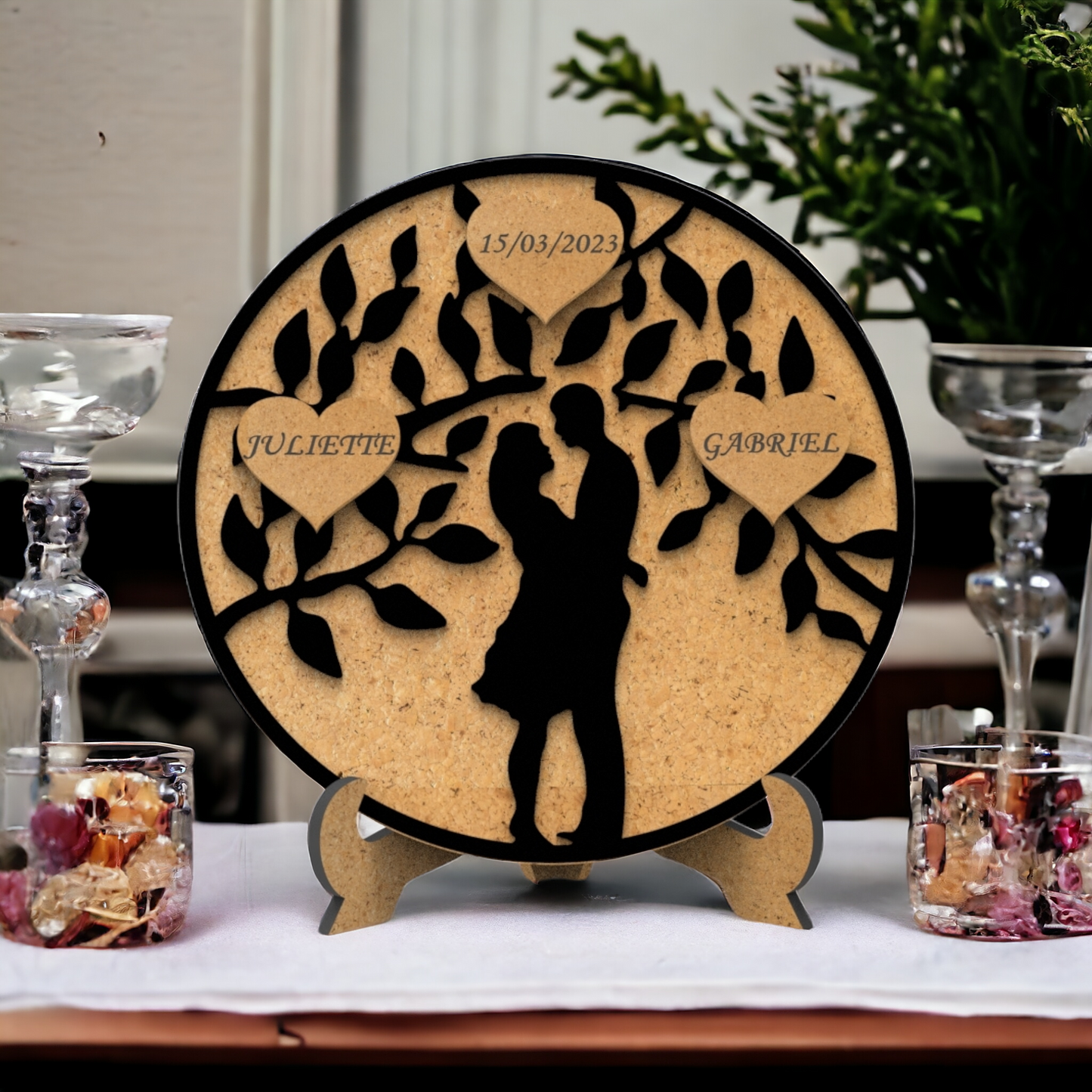 Cadre en Bois MDF avec Couple en 3D