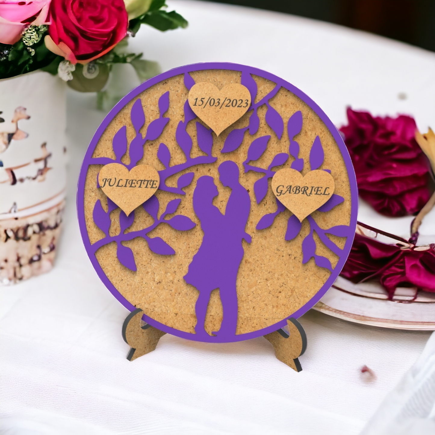 Cadre en Bois MDF avec Couple en 3D
