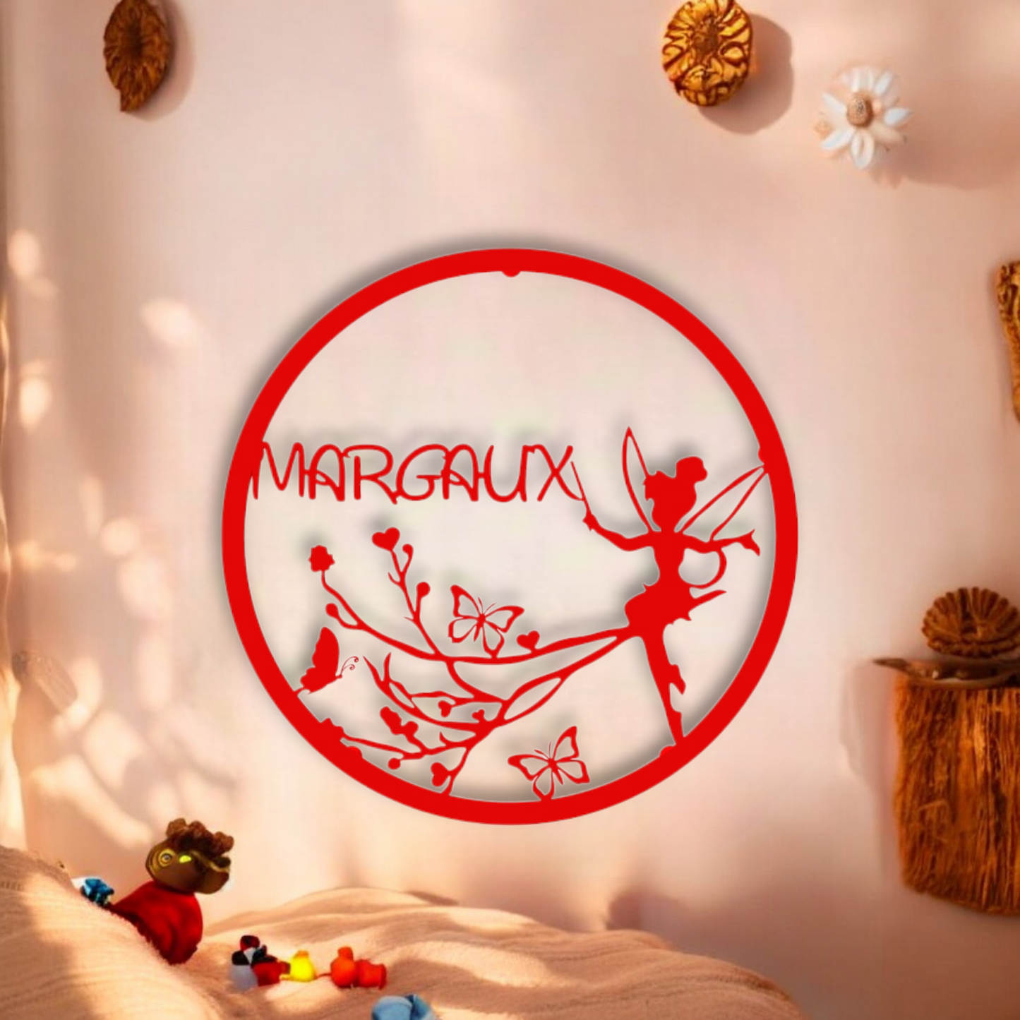 Décoration Murale enfant - Fée et Papillons avec Prénom