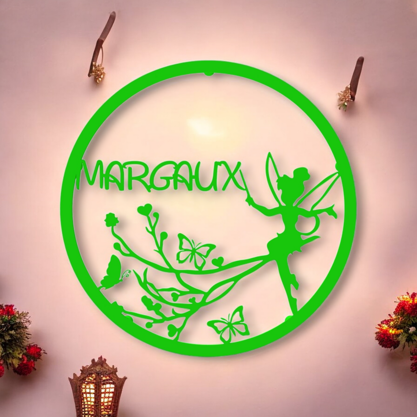 Décoration Murale enfant - Fée et Papillons avec Prénom