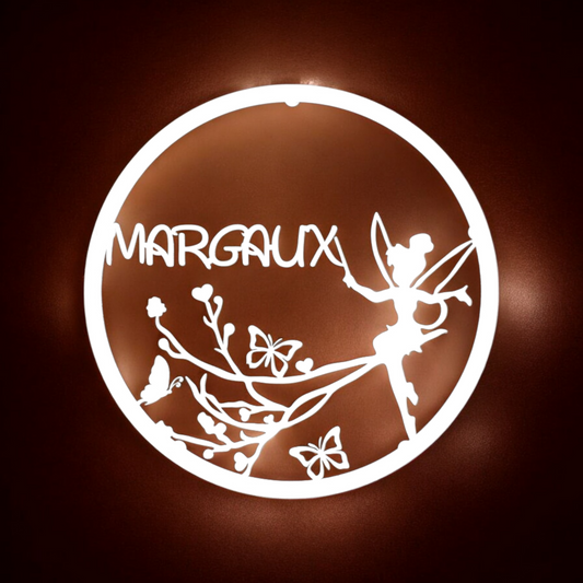 Décoration Murale enfant - Fée et Papillons avec Prénom