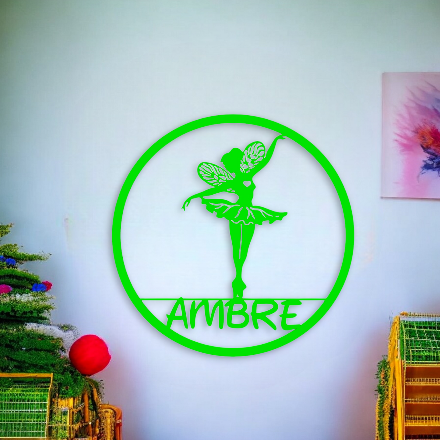 Décoration Murale Danseuse Personnalisée avec Prénom et Choix de Couleurs