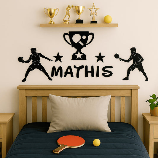 Décoration murale ping-pong enfant personnalisée avec prénom