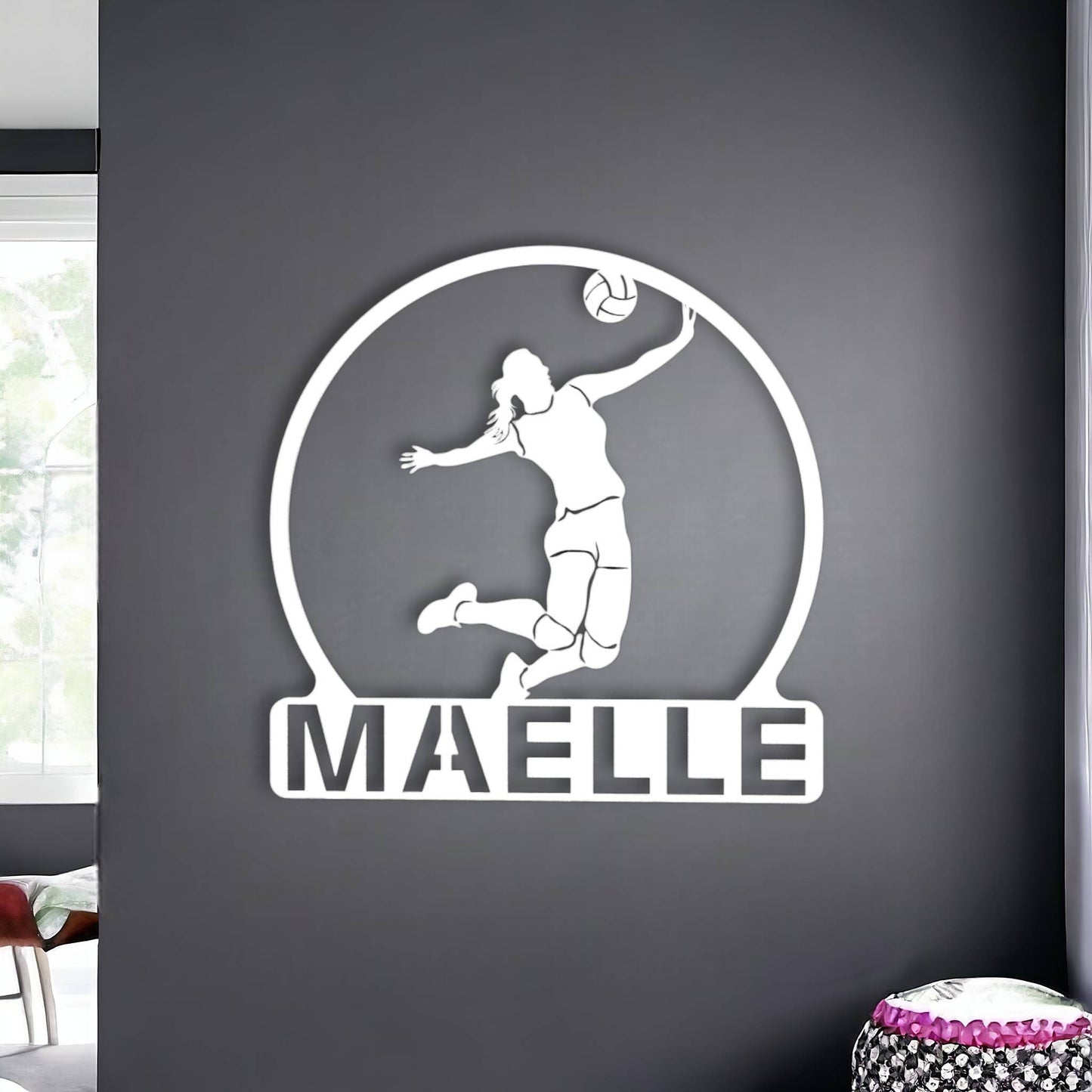 Décoration murale joueuse du VolleyBall 3D