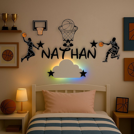 Décoration murale basket personnalisée avec prénom