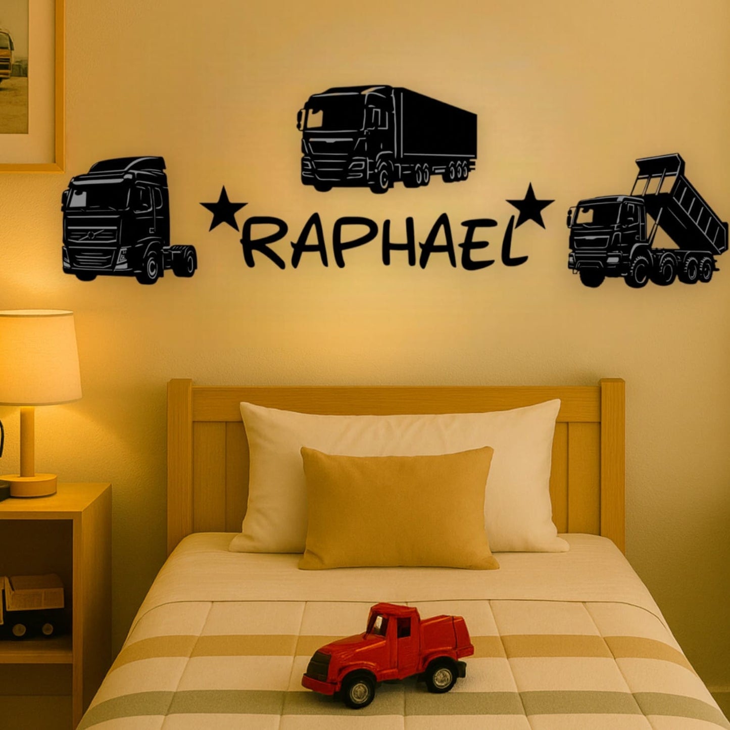 Décoration Murale Camions avec Prénom