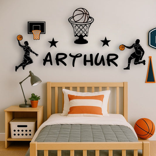 Décoration murale basket personnalisée avec prénom