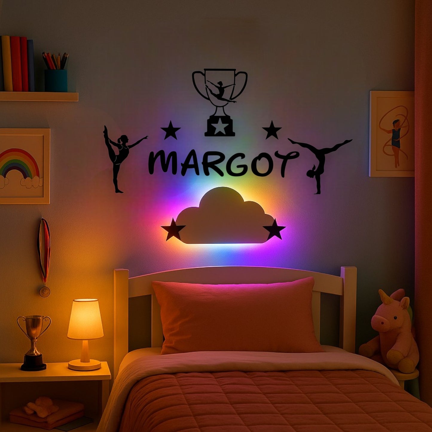 Décoration chambre fille gymnastique avec prénom