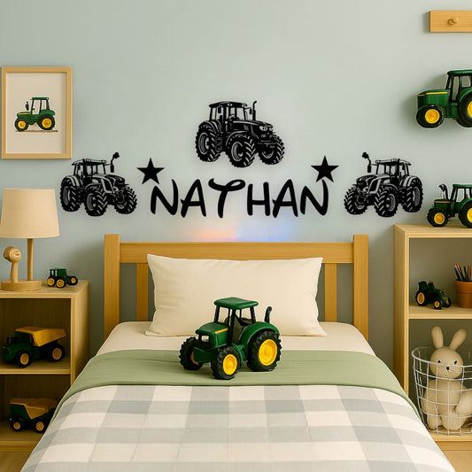 Décoration Murale Tracteurs avec Prénom