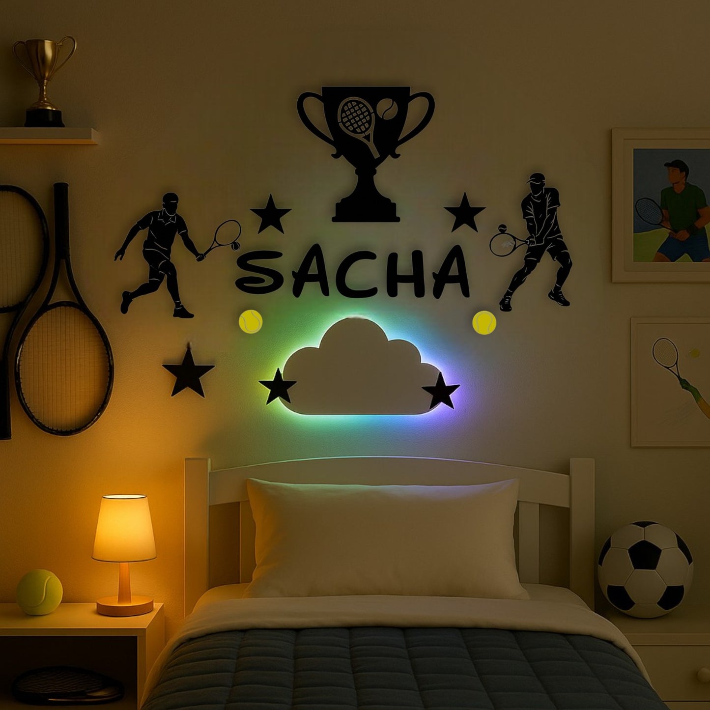Déco chambre enfant tennis