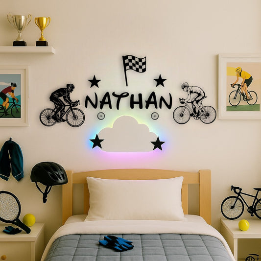 Décoration murale vélo personnalisée avec prénom