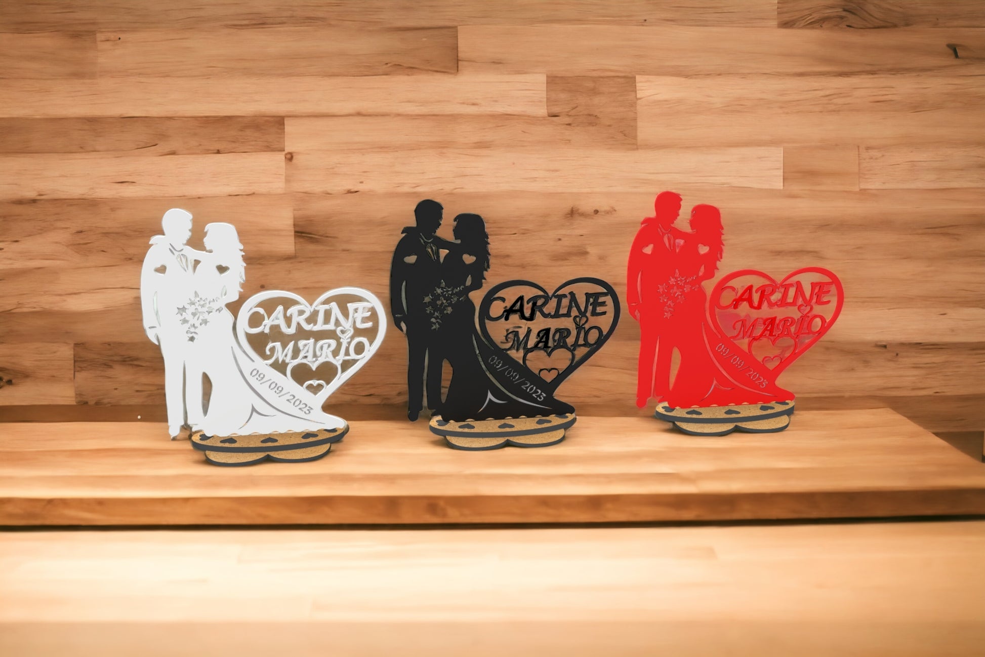 Cadeau mariage 3D, décoration mariage personnalisée avec prénom et dat ...