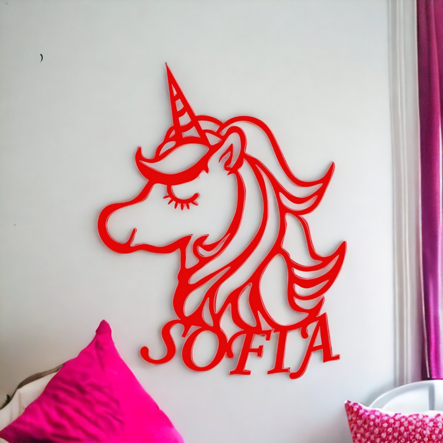 Décoration Murale Enfant Personnalisée prénom Licorne 3D